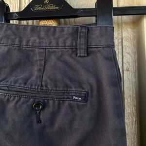 POLO 👕 Ralph Lauren Men’s Navy All Cotton Chino Flat Front 10” Shorts - Size 33